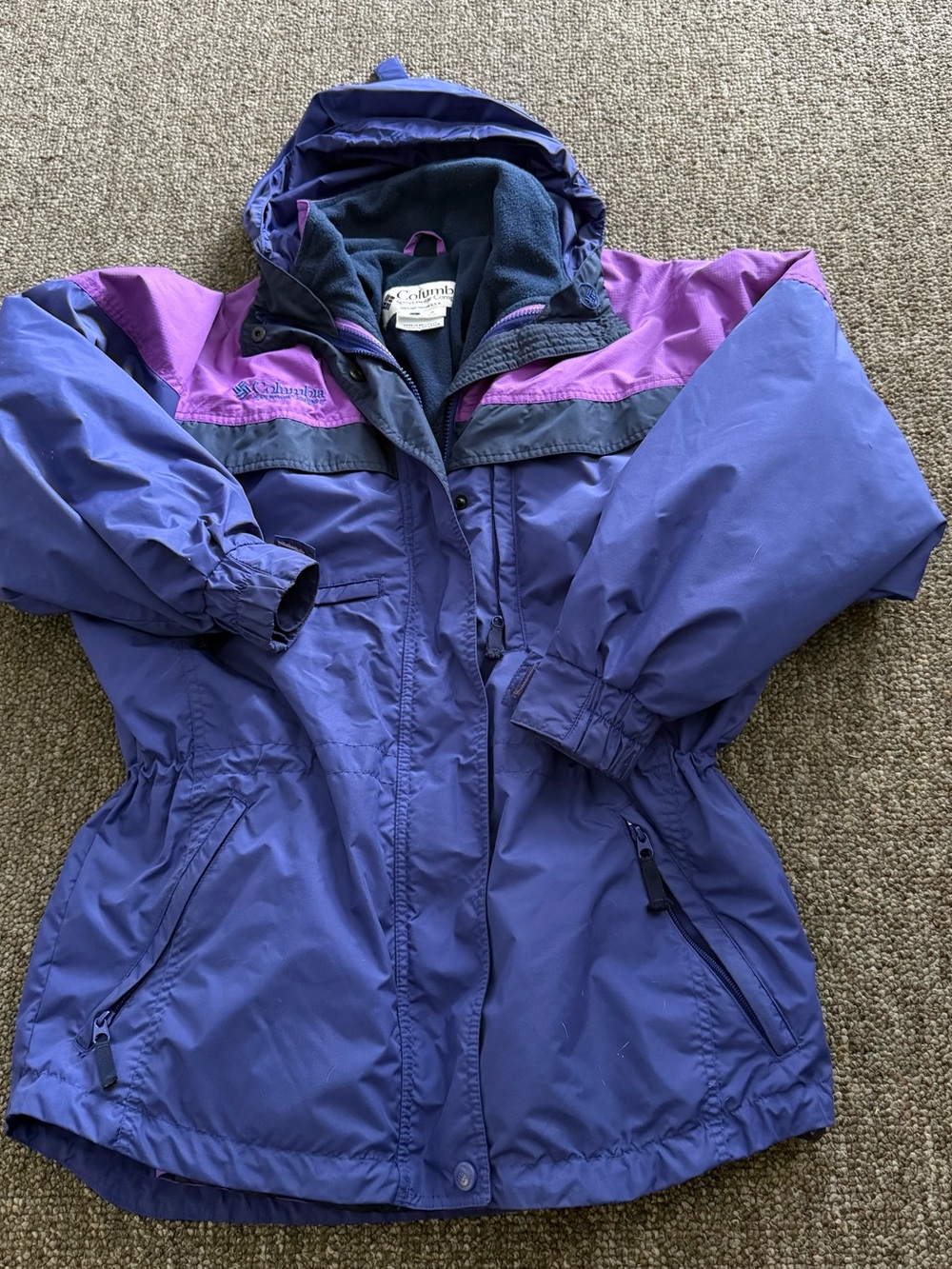 Columbia Women's Purple and Lavender Hooded Ski Jacket Small Hooded Zip Front
